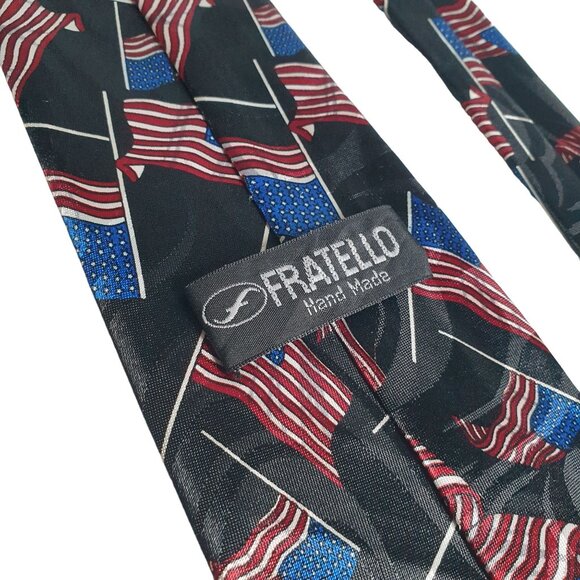 Fratello American Flag Necktie Men Patriotic Polyester Election Teacher Vote - Picture 4 of 5